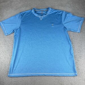johnnie-O Shirt Mens XL Blue Prep-Formance Tee Heathered‎ Surfer Logo Crewneck